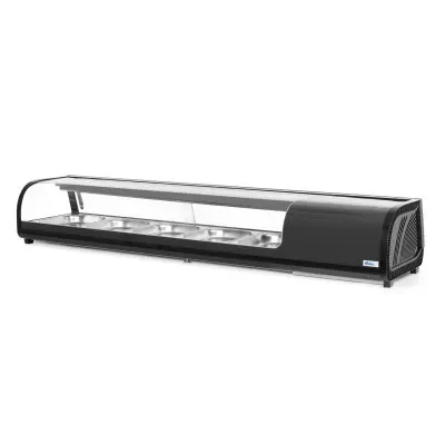 Stojan na Sushi, Arktic, Kapacita: 5x GN 1/2 (V)40 mm (včetně nádob)., Černá, 220-240V/190W, 1800x420x(H)265mm | 274040