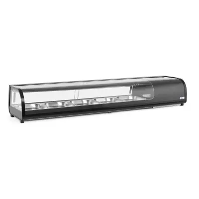 Stojan na Sushi, Arktic, Kapacita: 5x GN 1/2 (V)40 mm (včetně nádob)., Černá, 220-240V/190W, 1800x420x(H)265mm | 274040