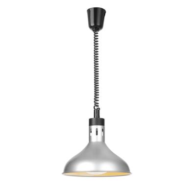 HENDI 273661 | Výškově nastavitelná ohřívací lampa, zvonovitý tvar, HENDI, Stříbrná, ⌀295x(H)207mm