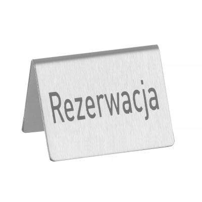 HENDI 663714 | Tabulka s nápisem "Rezervace" v polštině, HENDI, rezerwacja, 4 ks, 50xx(H)42mm