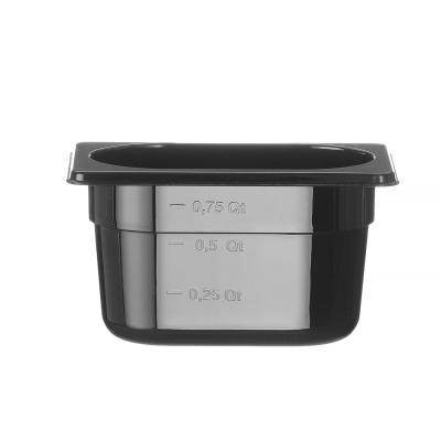 HENDI 862827 | GN 1/9 kontejner z černého polykarbonátu, HENDI, GN 1/9, 1L, Černá