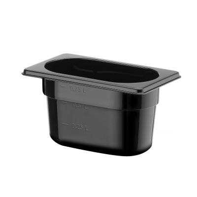 HENDI 862827 | GN 1/9 kontejner z černého polykarbonátu, HENDI, GN 1/9, 1L, Černá