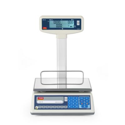 TEM TEM015B1D | Obchodní váha LCD s ramenem a certifikací, řada EGE, 15 kg, TEM