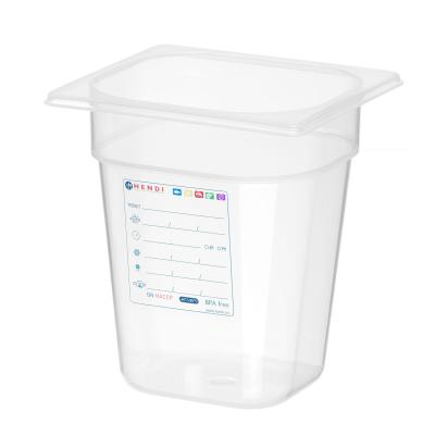 HENDI 880456 | Kontejner GN 1/6 HACCP, HENDI, GN 1/6, 3, 4L, Průhledná
