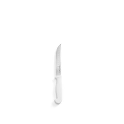 HENDI 842355 | Univerzální nůž s vroubkovanou čepelí, HENDI, dlouhý model, Bílá, (L)230mm