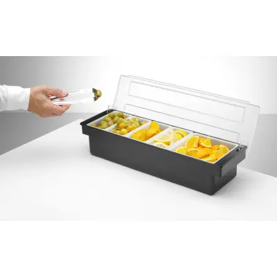 Zásobník na nápoje - 5 náplní, BarUp, Černá, 480x150x(H)100mm | 552131