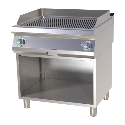 RM Gastro FTRC 780 E | Grilovací deska rýhovaná chromovaná s podestavbou