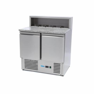 MAXIMA 09400200 | Chladnička na pizzu se 2 dveřmi - 90 cm -285 l - včetně krytu z nerezové oceli