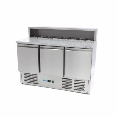 MAXIMA 09400205 | Chladnička na pizzu - 3 dveře - 136,5 cm - 400 l - včetně nerezového krytu