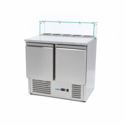 MAXIMA 09400207 | Chladnička na pizzu se 2 dveřmi - 90 cm - 285 l - včetně skleněného krytu