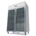 Maxima Lednice - 1200 l - 6 nastavitelné police (2/1 GN) - nerezová ocel - se skleněnými dveřmi |  09400011