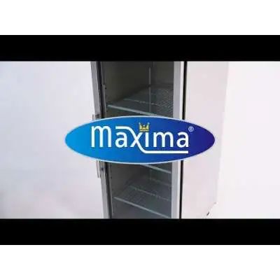 Maxima Lednice - 600 l - 3 nastavitelné police (2/1 GN) - nerezová ocel - se skleněnými dveřmi |  09400001