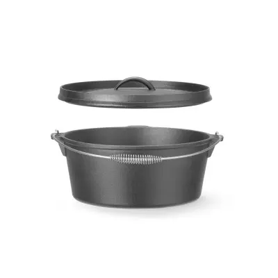Litinový hrnec, HENDI, 7,2L, Černá, 310x(H)130mm, Kulatý | 629376