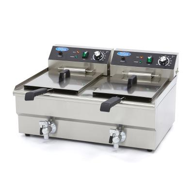MAXIMA 09365011 | Fritéza 2 x 16 l s vypouštěcím kohoutem - dvojitý koš