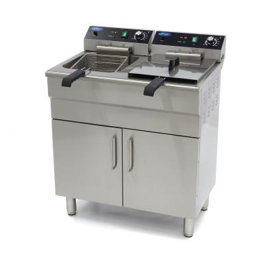 MAXIMA 09365156 | Fritéza - 2 x 16 l - 2 koše - s vypouštěcím kohoutem a stojanem - 400 V