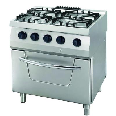 MAXIMA 09396102 | Heavy Duty sporák – 4 hořáky – dvojitá jednotka – hloubka 70 cm – 31 kW – plyn včetně trouby