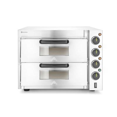 HENDI 220283 | Dvoukomorová pec na pizzu 3000 W, HENDI, Stříbrná