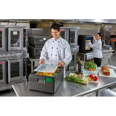 Termoizolační box Cam GoBox, horní plnění, GN 1/1, 35,5 l, Cambro, Černá, 600xx(H)257mm | EPP160110