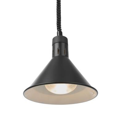 HENDI 273845 | Závěsná výhřevná lampa s nastavitelnou výškou, kuželová, HENDI, Černá, ⌀275x(H)250mm