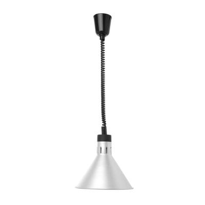 HENDI 273869 | Závěsná výhřevná lampa s nastavitelnou výškou, kuželová, HENDI, Stříbrná, ⌀275x(H)250mm