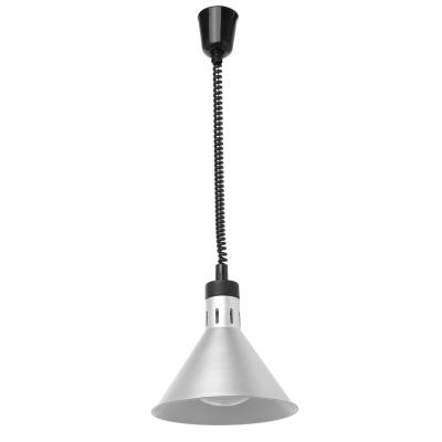 HENDI 273869 | Závěsná výhřevná lampa s nastavitelnou výškou, kuželová, HENDI, Stříbrná, ⌀275x(H)250mm