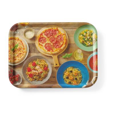 HENDI 508015 | Servírovací podnos, protiskluzový, obdélný, s potiskem, HENDI, tasty pizza & pasta