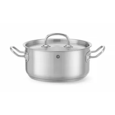 Hrnce na dušení s nízkým víkem, HENDI, Kitchen Line, 2,9L, 200x(H)95mm | 836019