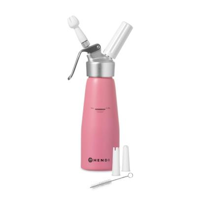 HENDI 975886 | Láhev na šlehačku, HENDI, 0, 5L, Pastelově růžová, ⌀80x(H)260mm