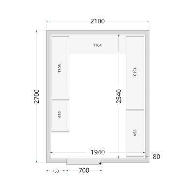TEFCOLD 41839 | Panely ke stavebnicovým boxům 80 mm | CR 210x270x220