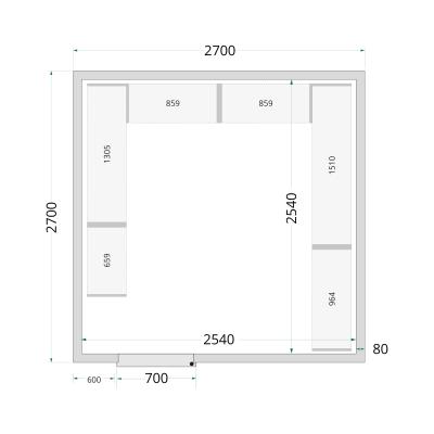 TEFCOLD 44093 | Panely ke stavebnicovým boxům 80 mm | CR 270x270x220