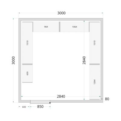TEFCOLD 49685 | Panely ke stavebnicovým boxům 80 mm | CR 300x300x220 WD