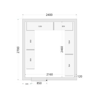 TEFCOLD 51055 | Panely ke stavebnicovým boxům 120 mm | CR 240x270x220 WD