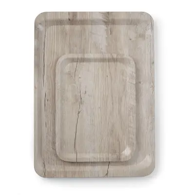 Tác servírovacís melaminovým laminátem se vzorem dřeva, AmerBox, Světlé dřevo, 240x340mm | 508909