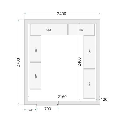 TEFCOLD 44157 | Panely ke stavebnicovým boxům 120 mm | CR 240x270x220