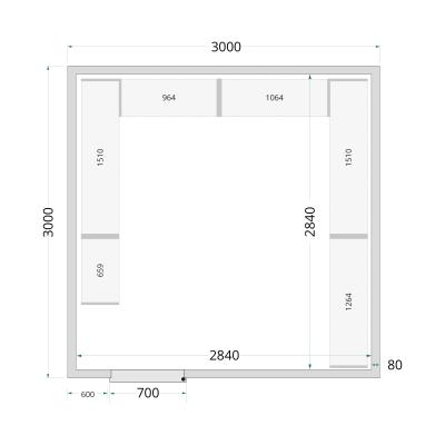 TEFCOLD 44097 | Panely ke stavebnicovým boxům 80 mm | CR 300x300x220