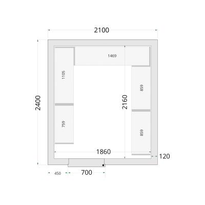 TEFCOLD 44153 | Panely ke stavebnicovým boxům 120 mm | CR 210x240x220