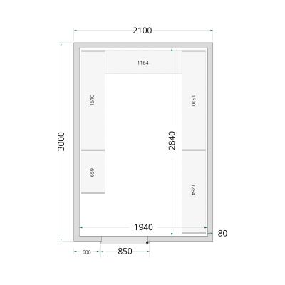 TEFCOLD 51052 | Panely ke stavebnicovým boxům 80 mm | CR 210x300x220 WD