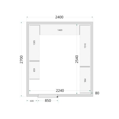 TEFCOLD 51053 | Panely ke stavebnicovým boxům 80 mm | CR 240x270x220 WD