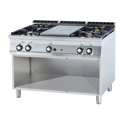 RM Gastro TP4-912G | Sporák tálový plynový 5x hořák s podestavbou 1x plotýnka 4 kW