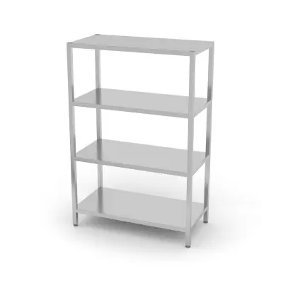 Skladový regál se 4 plnými policemi - přišroubovaný, HENDI, Kitchen Line, 1000x500x(H)1800mm | 812532