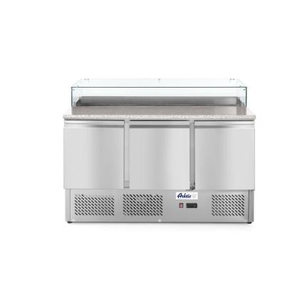 ARKTIC 232873 | Třídveřový chladicí stůl se skleněným nástavcem a žulovou deskou, Arktic, 254L