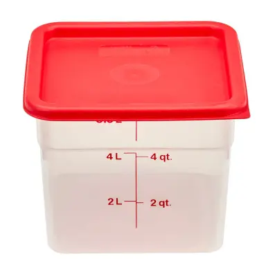 Transparentní polypropylenová nádoba na potraviny CamSquare, Cambro, 5,7 l, 5,7L, Průhledná, 215x215x(H)185mm | 6SFSPP190