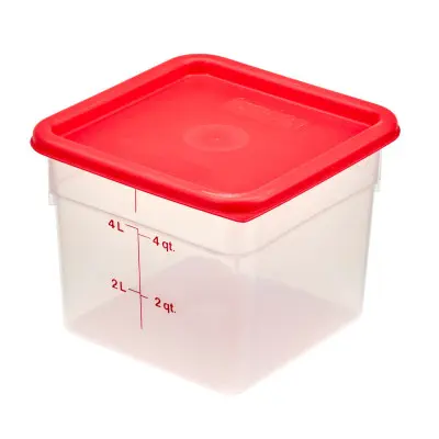 Transparentní polypropylenová nádoba na potraviny CamSquare, Cambro, 5,7 l, 5,7L, Průhledná, 215x215x(H)185mm | 6SFSPP190
