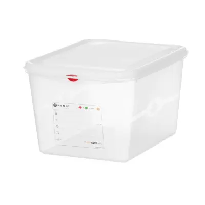 Nádoba GN 1/2, polypropylen, HENDI, GN 1/2, 12,5L, Průhledná, 325x265x(H)200mm, Obdélníkové | 873281