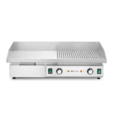 Gril, poloplochý,položebrovaný, HENDI, Budget Line, 400V/4400W, 720x460x(H)241mm | 154991
