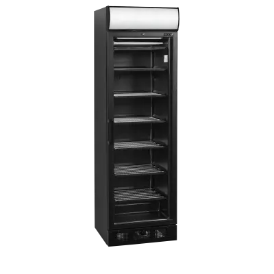 UFSC371GCP Black  Černá mraznička s reklamním panelem a vyhřívanými prosklenými dveřmi  TEFCOLD | 4449561