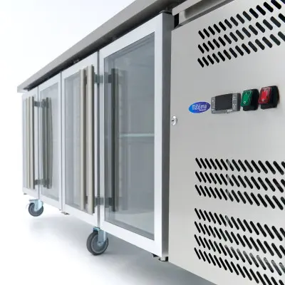 Maxima Pultový CHLADÍCÍ STŮL - 223 cm - 4 skleněné dveře |  09400409