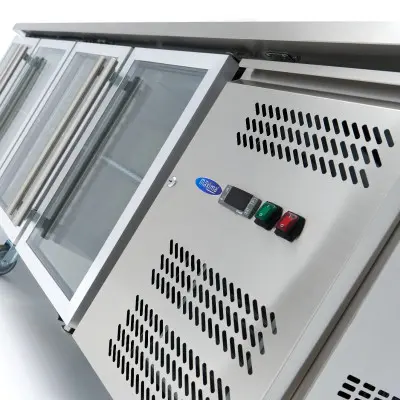 Maxima Pultový CHLADÍCÍ STŮL - 223 cm - 4 skleněné dveře |  09400409