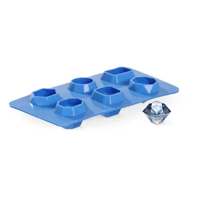 Forma na kostky ledu ve tvaru drahokamu, BarUp, Modrá, 2 ks, 190x105x(H)30mm | 679012