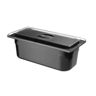 Polykarbonátový zásobník na zmrzlinu, HENDI, 5L, Černá, 360x165x(H)120mm | 807033